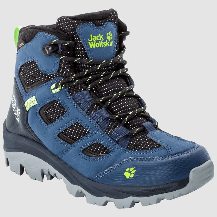 Jack Wolfskin Kids Vojo Texapore Mid Hiking Boots Dark Blue/Light Green 541062IDW